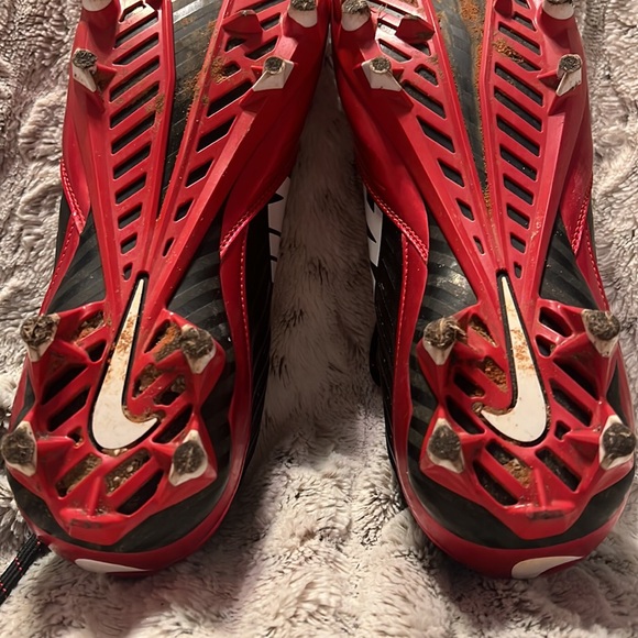 Nike Vapor Red & Black Baseball Cleats Sz 12 - Picture 12 of 15